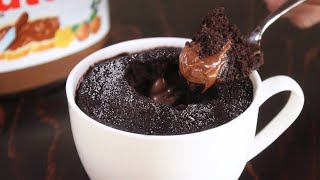 Chocolate Nutella Eggless Mug Cake  1 Minute Microwave Cake  How Tasty Channel [upl. by Tahmosh]