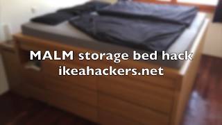 DIY storage bed  IKEA MALM hack [upl. by Seigler]