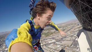 JUMPING OFF A HOTEL IN LAS VEGAS Stratosphere Sky Jump [upl. by Lelah]