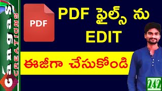 How To Editing PDF Document In Online Telugu [upl. by Guimond]