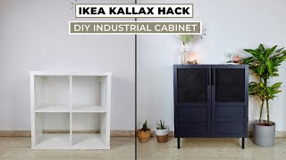 IKEA KALLAX INDUSTRIAL CABINET HACK │ How To Make Doors For IKEA KALLAX │ BudgetFriendly [upl. by Malim385]