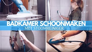 BADKAMER SCHOONMAKEN MET STOOMREINIGER  Is het prettig of niet  Clean with me  GwennampClean [upl. by Eimarrej]