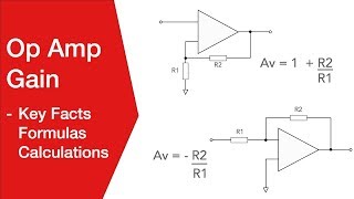 Op Amp Gain  Details Calculations Formulas [upl. by Ynaffets]