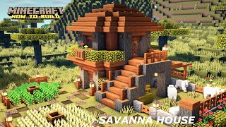 Minecraft How to build a Savanna House  Acacia House Tutorial [upl. by Oht]