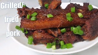 Fried grilled pork domedo Ghana [upl. by Khalil]