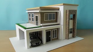 DIY Simple Miniature House  Modern House Model [upl. by Mistrot]