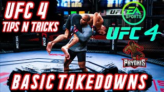 UFC 4 HOW TO DO ALL BASIC TAKE DOWNS BEGINNERS [upl. by Lorrac]