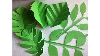 Hojas de papel fáciles y rápidas de hacer DIY  Easy StepbyStep Paper Tropical Leaves [upl. by Esekram]