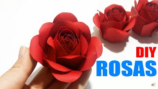 Como hacer flores de papel Rosas Super faciles y rapidas  DIY Manualidades 102 [upl. by Gwenora18]