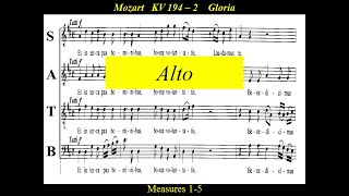 Mozart  KV194  Missa Brevis in D major  2Gloria  Alto [upl. by Aisilef]