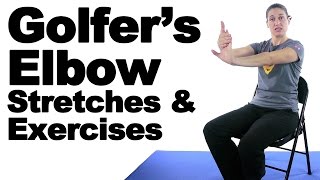 Golfers Elbow Stretches amp Exercises  Ask Doctor Jo [upl. by Slifka736]