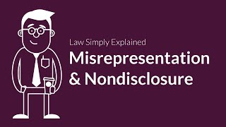 Misrepresentation and Nondisclosure  Contracts  Defenses amp Excuses [upl. by Akins]