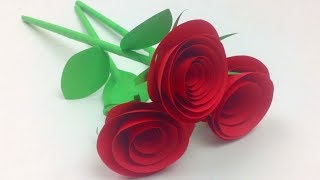 How to Make Small Rose Flower with Paper  Easy Paper Roses Flowers Step by Step  DIY Rose Of Paper [upl. by Nosremaj]