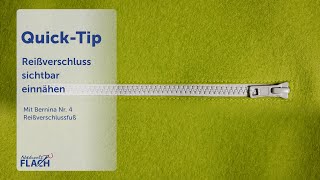 QuickTip Reißverschluss sichtbar einnähen [upl. by Ellennaj]