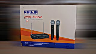 AHUJA AWM495V2 DUAL PA WIRELESS MICROPHONE UNBOXING amp REVIEW [upl. by Nylrats]