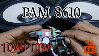 PAM 8610 10W10W mini HiFi Amplifier board testing video [upl. by Anaid]