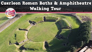 CAERLEON ROMAN BATHS amp AMPHITHEATRE WALES  Walking Tour  Pinned on Places [upl. by Philbert]