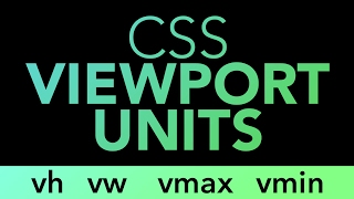 CSS Units vh vw vmin vmax css responsive design [upl. by Reider468]