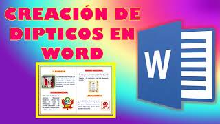 COMO CREAR UN DÍPTICO EN WORD [upl. by Ellednahs429]