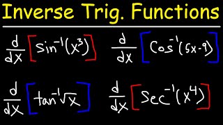 Derivatives of Inverse Trigonometric Functions [upl. by Bar]