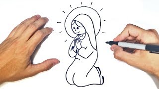 Como dibujar a La Virgen Maria [upl. by Enyalahs]