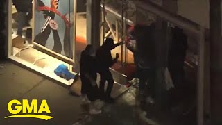 Riots looting break out in California after George Floyd killing l GMA [upl. by Eluk846]