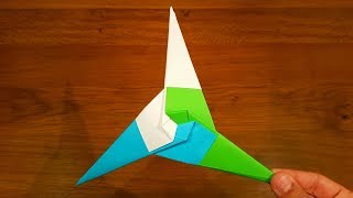 How To Make a Paper Three Pointed Ninja Star Shuriken  Origami [upl. by Nalim]