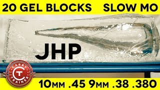 Super Slow Motion  Hollow Points Hitting Ballistic Gel amp Food [upl. by Ellerahc]