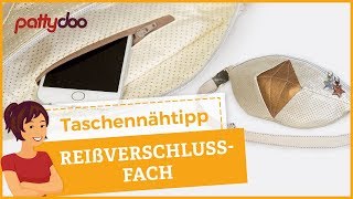 Taschen nähen 8 Reißverschlussfach nähen [upl. by Wenona]