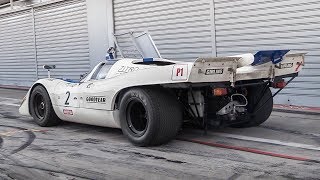 1970 Porsche 917K Warm Up Demonic Downshifts amp RAW Flat12 Sound [upl. by Yeloc]