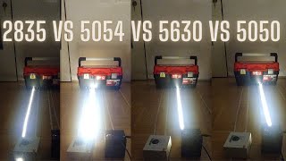 5050 vs 2835 vs 5054 vs 5630 LED strip comparison difference  How much power they take [upl. by Regdirb808]