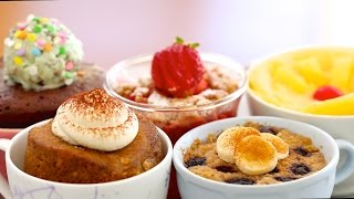 5 NEW 1 Minute Microwave Mug Cakes CELEBRATION includes Vegan EggFree amp Flourless Recipes [upl. by Jael84]