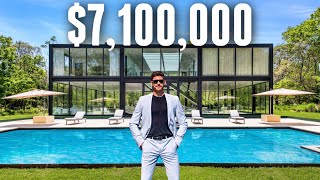 INSIDE a 7100000 Modern GLASS HOUSE  Mega Mansion Tour [upl. by Arreyt]