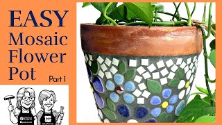 StepbyStep Creating a Stunning Mosaic Ceramic Flower Pot Easy DIY Guide part 1 [upl. by Grunenwald]