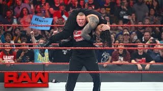 Brock Lesnar confronts multiple Raw Superstars Raw Jan 16 2017 [upl. by Etteval]