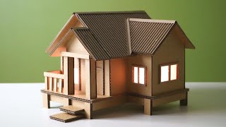 Awesome  Make a Beautiful Cardboard House with LED  for project [upl. by Quintessa572]