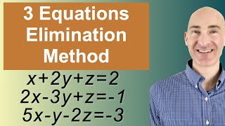 Solving Systems of 3 Equations Elimination [upl. by Atteirneh86]