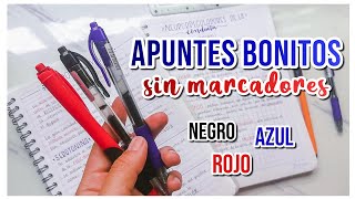 APUNTES BONITOS SIN PLUMONES Rojo negro y azul  DanielaGmr ♥ [upl. by Alitta781]