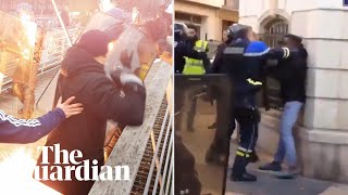 Violence during gilets jaunes protest prompts two investigations [upl. by Eceirtal606]