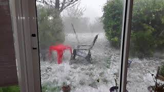 Violent orage de grêle à Fléac sur Seugne [upl. by Reginald546]