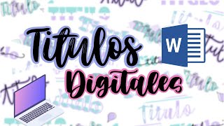 TÍTULOS BONITOS EN WORD  Descarga fuentes en Dafont  Ale Digitaal♡ [upl. by Takara]