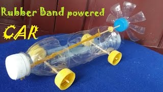 How to make a Rubber Band powered Car  Air Car [upl. by Dlanger]