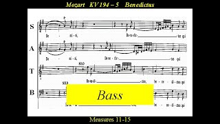 Mozart  KV194  Missa Brevis in D major  5Benedictus  Bass [upl. by Garin844]