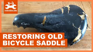 How to restore an old bicycle saddle [upl. by Elyr895]