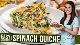 Easy Crustless Spinach Quiche [upl. by Odraode192]