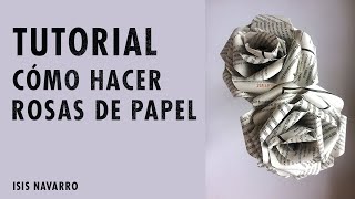 TUTORIAL FÁCIL CÓMO HACER ROSAS DE PAPEL [upl. by Aland]