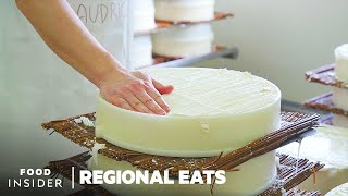 How Brie De Meaux Cheese Is Made In France  Regional Eats [upl. by Ambert263]