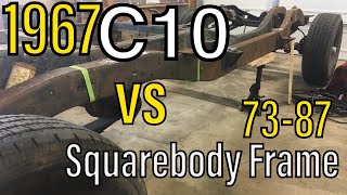 Chevy Truck 19671972 C10 vs 19731987 Squarebody Frame Differences [upl. by Sucramal]