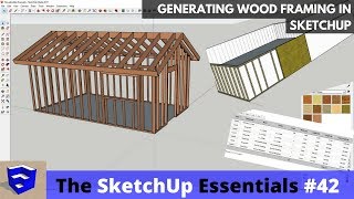 Creating Wood Framing in SketchUp  The SketchUp Essentials 42 [upl. by Nahshon]