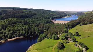 Derwent amp Ladybower Reservoirs Aerial View [upl. by Sikram460]